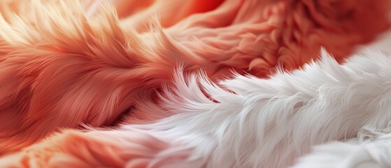A close-up of orange and white fur creates a soft, luxurious texture, inviting touch and warmth.