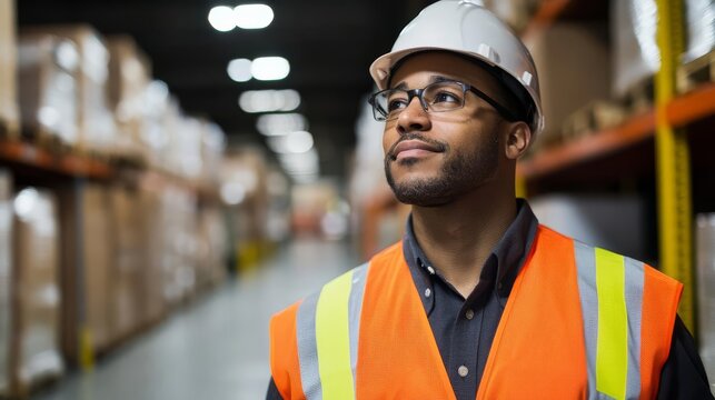 Supervisor in warehouse tracking inventory