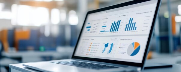 Supply chain data on screen, organized logistics dashboard
