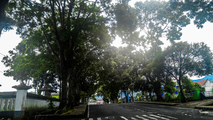 Horizontal, take a look at this amazing view of the street in Curup, Bengkulu, Indonesia in the morning.