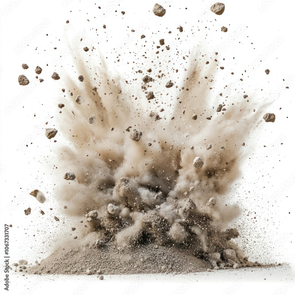 Wall mural Gravel Explosion background particles explosion.