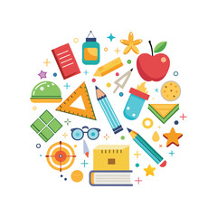 A set of education and learning elements vector illustration