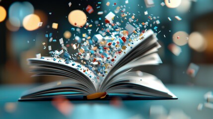 Colorful Pages Turning in an Abstract Book Design