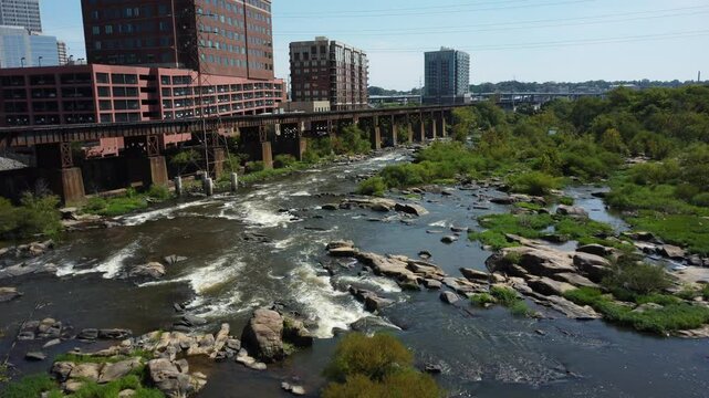 Drone Flight down James river rapes from pipeline to Mayo bridge