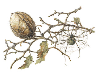a spider web on a branch