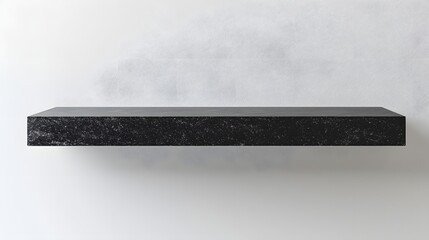 Minimalist Quintuple Black Granite Wall Shelf on a Pure White Background A Luxurious and Durable Storage Solution