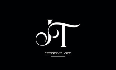 JT, TJ, J, T abstract letters logo monogram