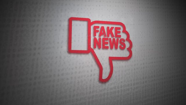 Fake News Thumbs Down Stamp with Dust Animation