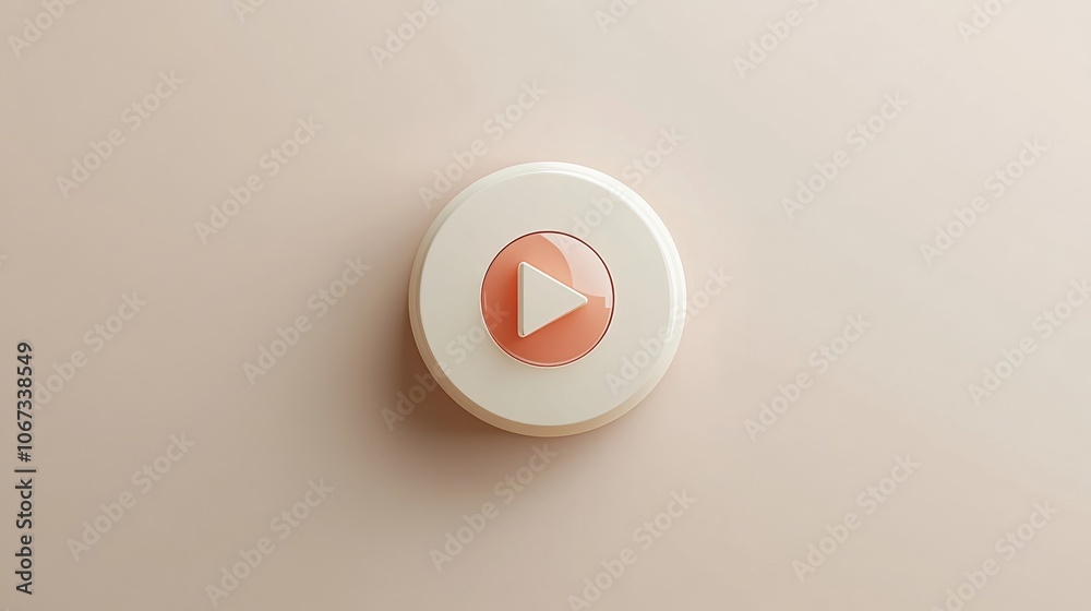 Wall mural power play button start classy elegant stylish intro introduction beige pastel