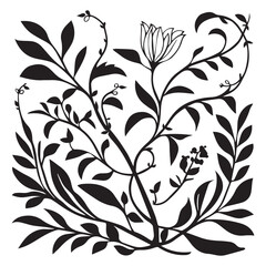 black and white floral background