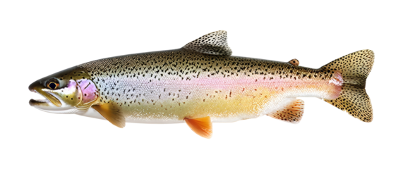 Rainbow trout on a white background