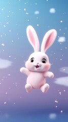 Rabbit jumping dreamy wallpaper cartoon astronomy outdoors.