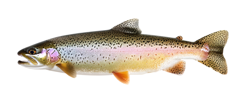 Rainbow trout on a white background