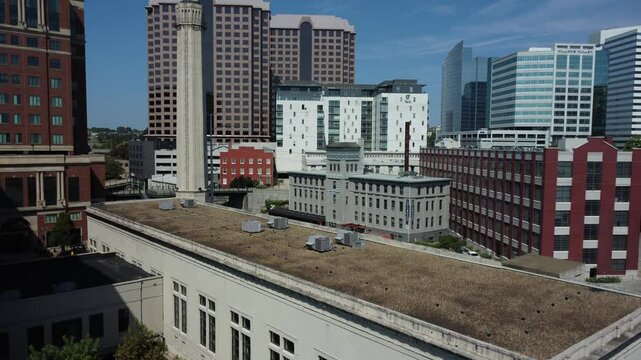 Vertical drone footage of downtown Richmond Va