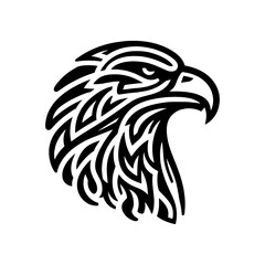 Fototapeta premium Eagle Head Bird Tribal art style engraved design vector