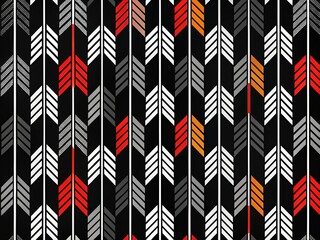 Black and White Arrows Seamless Pattern - Modern Sporty Design