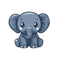 Naklejka premium Cute Cartoon Elephant Illustration
