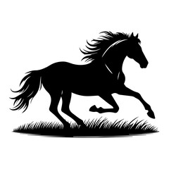 Silhouette of a Horse Vector Art illustration with a white background