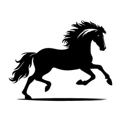 Silhouette of a Horse Vector Art illustration with a white background