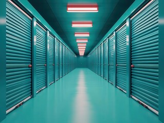 Fototapeta premium Stock storage system, item control and tracking, futuristic style, 3D illustration