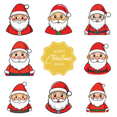 Santa claus face merry christmas vector