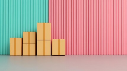 Warehouse inventory chart, tracking highdemand items, 3D illustration