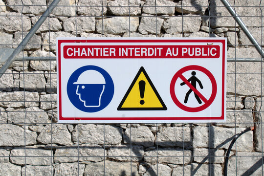 Panneau chantier interdit au public