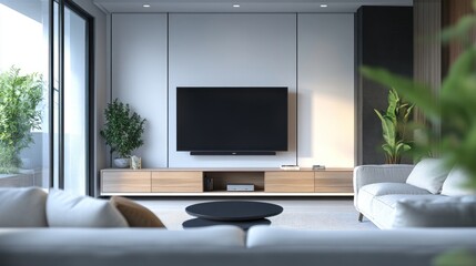 Fototapeta premium Modern Living Room Interior Design with Minimalist Decor