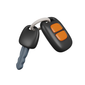 3D render pow poly car keys. vehicle access, security, and auto ownership
