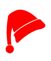 Santa hat christmas clip art design on plain white transparent isolated background for card, shirt, hoodie, sweatshirt, apparel, card, tag, mug, icon, poster or badge