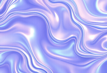Obraz premium Holographic abstract wallpaper. Wavy light blue and pink abstract background with iridescent effect. Perfect for designs needing colorful and dreamy backdrop.