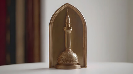 Minimalist Minaret: A single minaret emerges from the icon. Its simplicity speaks of humility and devotion. The background is uncluttered. isolate on white background 