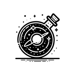 Obraz premium astronaut lab tribal art style engraved logo design vector