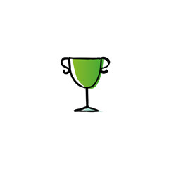 Hand drawn trophy cup icon flat vector design