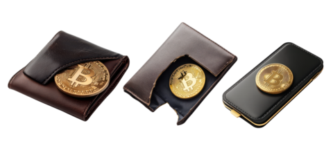 Stylish wallets with Bitcoin for modern finance