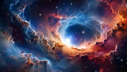 Obraz premium An imagine of a close-up view of a nebula actively forming new stars