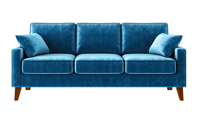 Obraz premium Blue Lawson sofa set isolated on a transparent background.