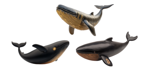 Whimsical Whales with Cryptocurrency Themes
