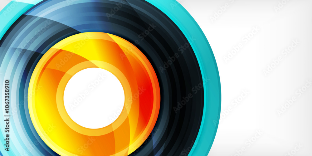 Aufkleber bright colorful circles with light effects. abstract background