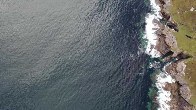 Aerial view of the rocky coastline at Crohy south of Dungloe, County Donegal - Ireland