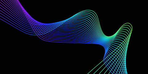 Bright gradient wave on dark background.