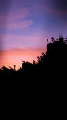 sunset over the city