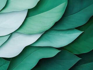 Obraz premium Leaf texture with frost crystals, extreme closeup, cold white and green tones, morning light, winter s touch on nature