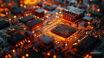 Obraz premium Circuit board close-up