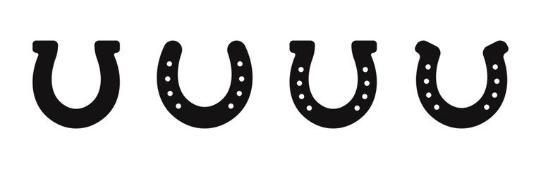 Horseshoe icons set. Luck symbol. Vector Illustration.