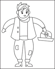 A young man with a beard and winter clothes vector image For Kids.