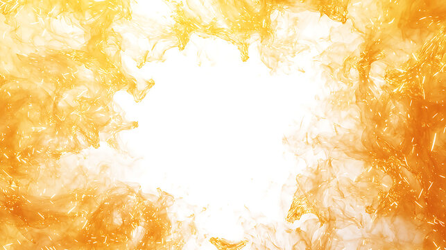 ellow explosion burst with particles and light effects