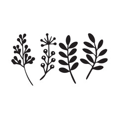 vector tree silhouette black and white