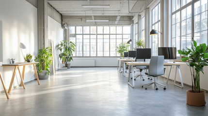 Fototapeta premium Modern Luxury Office with Open Plan Design and Natural Light