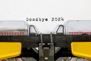 Goodbye 2023 written on an old typewriter	